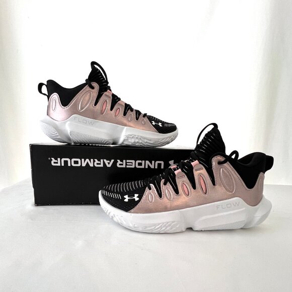 Under Armour UA Flow Breakthru 4 Womens Black Rose Gold, Sz 8.5 New with Box! - Picture 2 of 14
